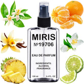MIRIS No. 19706 bottle pour shows the airy floral-fruity scent for the skin