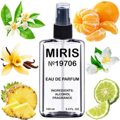 MIRIS No. 19706 bottle pour shows the airy floral-fruity scent for the skin