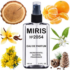 MIRIS No. 2054 Vanille Noire bottle closeup for elegant fragrance display.
