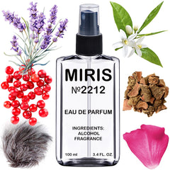 MIRIS No 2212 bottle front view highlighting premium design and fragrance focus