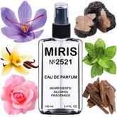 MIRIS No 2521 bottle spray showcases premium fragrance with long-lasting presence.