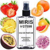 MIRIS No. 27598 bottle front view highlights floral fruity character for daily wear.