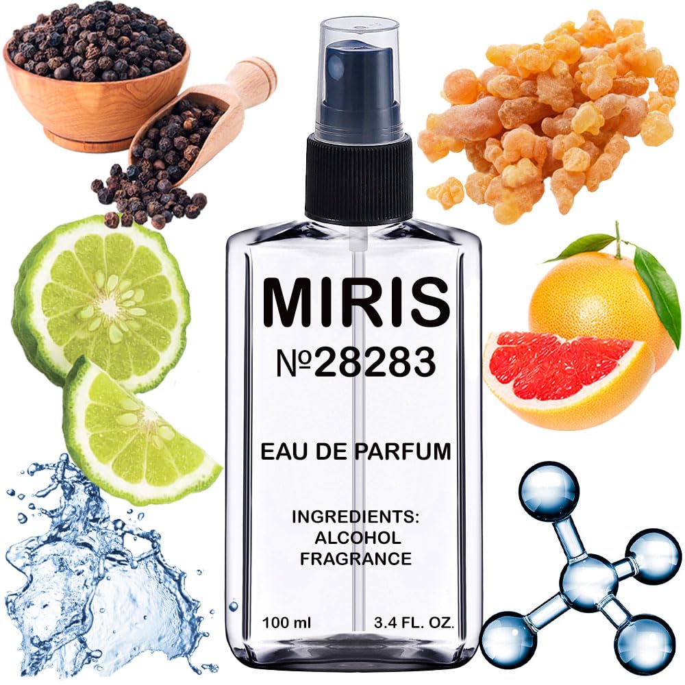 MIRIS No. 28283 bottle front view shows premium design for daily wear