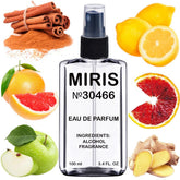 MIRIS No. 30466 bottle front highlights woody-spicy scent for everyday confidence