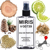 MIRIS No. 30739 bottle front view, ideal for everyday woody fragrance