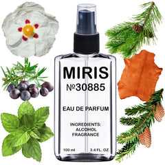 MIRIS No. 30885 bottle front showcases a leather-inspired design for everyday confidence.