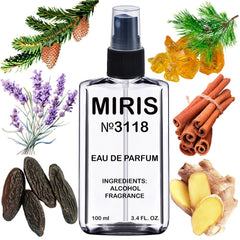 MIRIS No. 3118 bottle front shows premium fragrance for confident men.