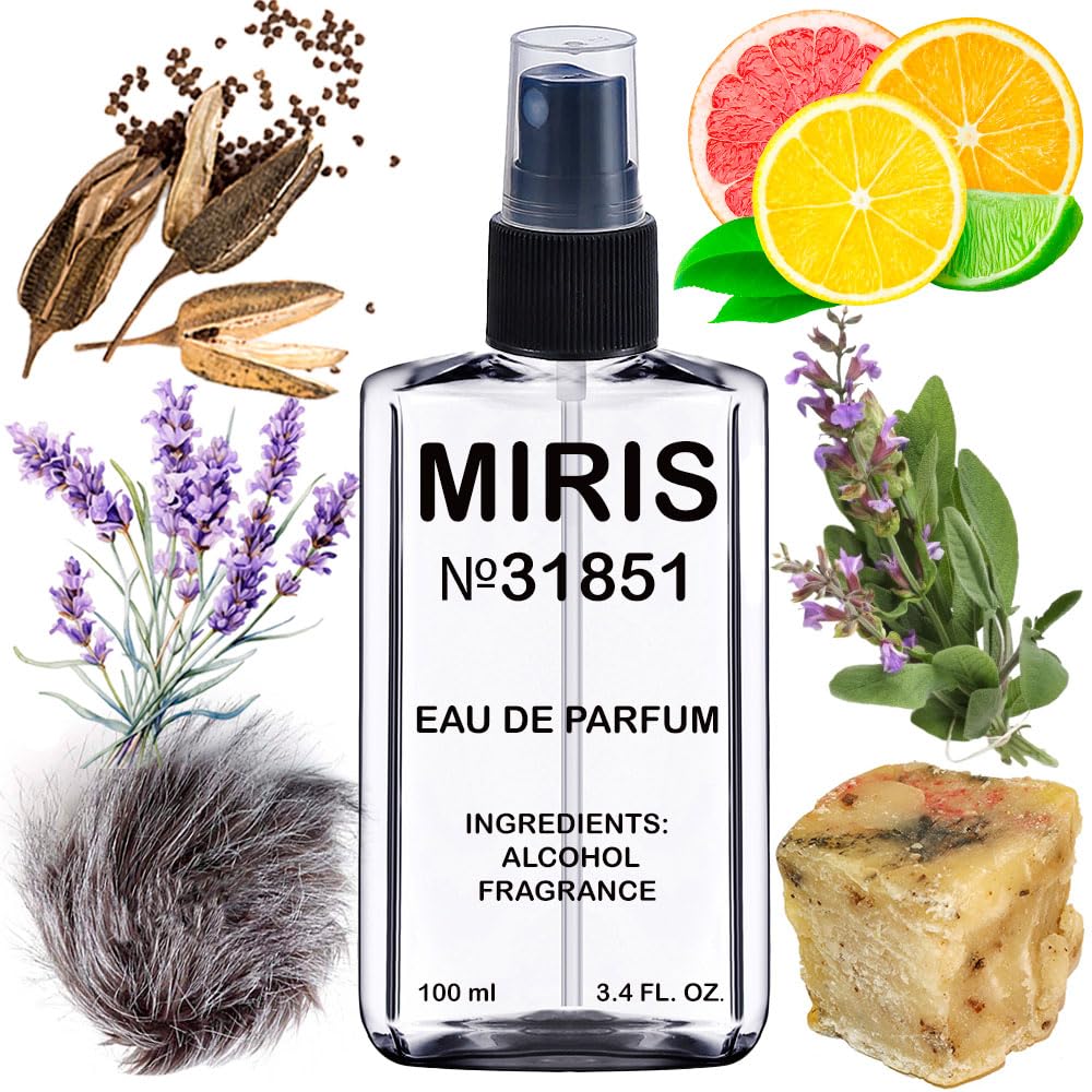 MIRIS No. 31851 bottle front shows premium design and long-lasting fragrance promise.