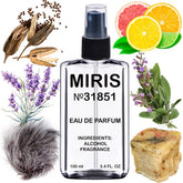 MIRIS No. 31851 bottle front shows premium design and long-lasting fragrance promise.