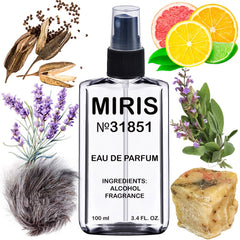 MIRIS No. 31851 bottle front shows premium design and long-lasting fragrance promise.