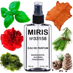 MIRIS No 33158 bottle front showing elegant masculine scent promise