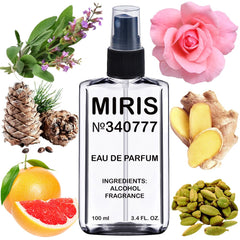 MIRIS No. 340777 bottle front shows sleek design and premium fragrance.