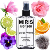 MIRIS No. 34268 bottle and spray showcasing a floral fragrance for daily wear
