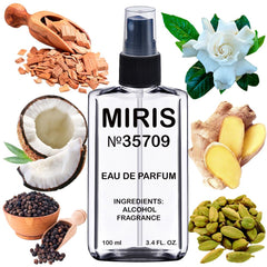 MIRIS No. 35709 Crystal Noir bottle-front, elegant daily fragrance presentation.