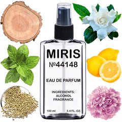 MIRIS No. 44148 bottle featuring white patchouli, ideal for refined evening wear.