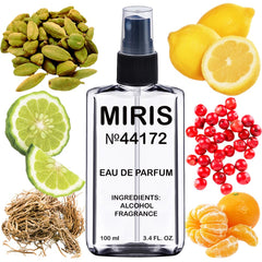 MIRIS No. 44172 Prive Vetiver d’Hiver bottle closeup with premium packaging and woody aroma.