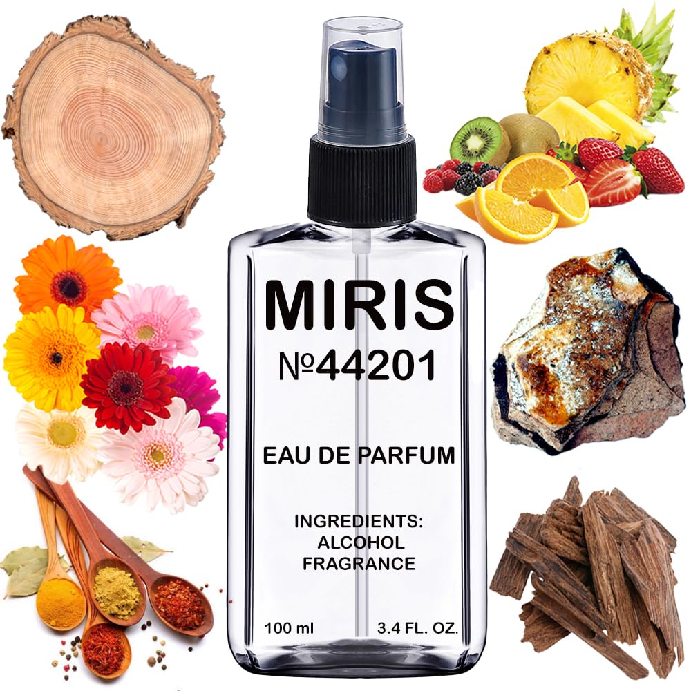 MIRIS No. 44201 bottle on white background, premium design for elegant use.