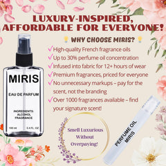 MIRIS No. 44309 bottle-cap close-up highlights premium detailing for a luxe impression.