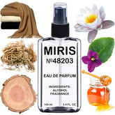 MIRIS No. 48203 front bottle view highlights premium design and fragrance potential.