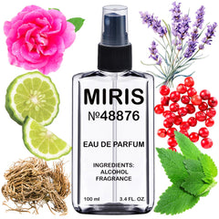 MIRIS No. 48876 Viking-inspired perfume bottle on a wooden surface for lasting aroma.