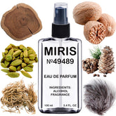 MIRIS No. 49489 Bleu Noir-inspired bottle front showing masculine design and quality