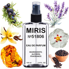 MIRIS No. 51806 bottle front view, suggesting a long-lasting spicy-oriental fragrance.