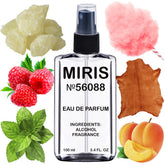 MIRIS No. 56088 bottle with spray cap showing luxurious leather scent.