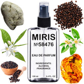 MIRIS No. 58476 bottle front view highlighting bold notes and long-lasting aroma