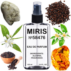 MIRIS No. 58476 bottle front view highlighting bold notes and long-lasting aroma