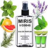 MIRIS No. 59846 front view bottle for daily, woody-gourmet fragrance.