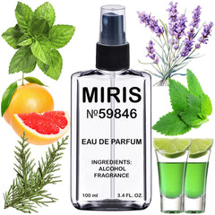 MIRIS No. 59846 front view bottle for daily, woody-gourmet fragrance.