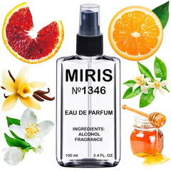 MIRIS No. 1346 bottle front view, highlighting an elegant floral fragrance for daily wear