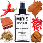 MIRIS No.21338 bottle front view with leather-inspired profile for daily wear
