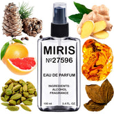 MIRIS No. 27596 bottle front, refined woody-spicy option for daily wear.