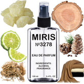 MIRIS No. 3278 bottle front, a refined woody scent for daily wear.