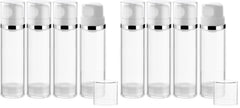 Mirrline airless pump bottle 150ml front view, compact travel-friendly design.