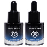 Mirror Skin Copper Peptides Serum bottle pour shows premium texture for daily use