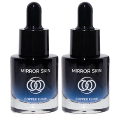 Mirror Skin Copper Peptides Serum bottle pour shows premium texture for daily use
