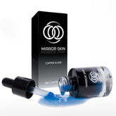 MIRROR SKIN Copper Peptides Serum bottle promotes hydration and renewal.