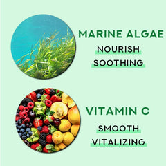Misoli marine algae patches applied under the eyes for refreshed skin
