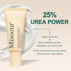 Misoour cream on dry skin surface showing texture smoothing