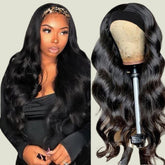 Miss Lee headband wig 18in body wave close-up shows smooth texture.