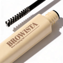 Miss Lil USA Browista gel brush-in applicator shapes and lifts brows for precise definition.