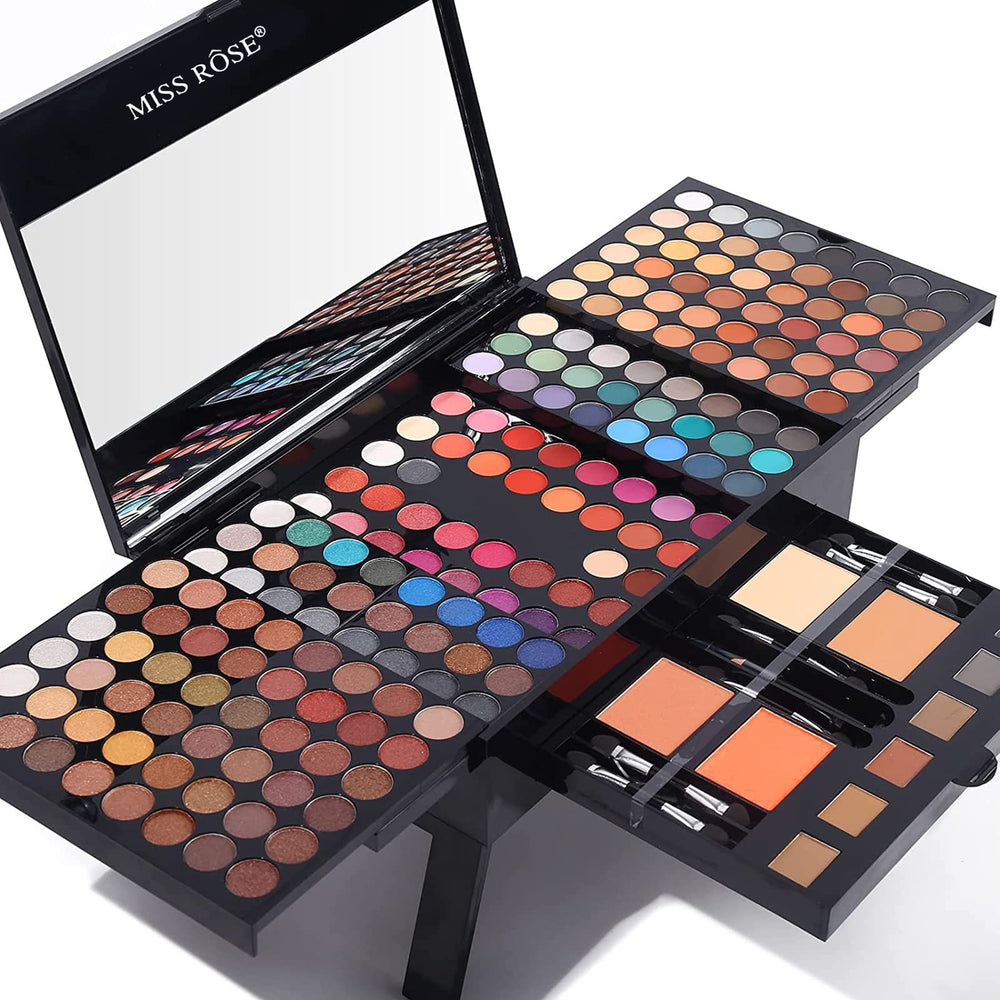 Miss Rose 190 Colors Eyeshadow Palette with vibrant shades for day-to-night looks.