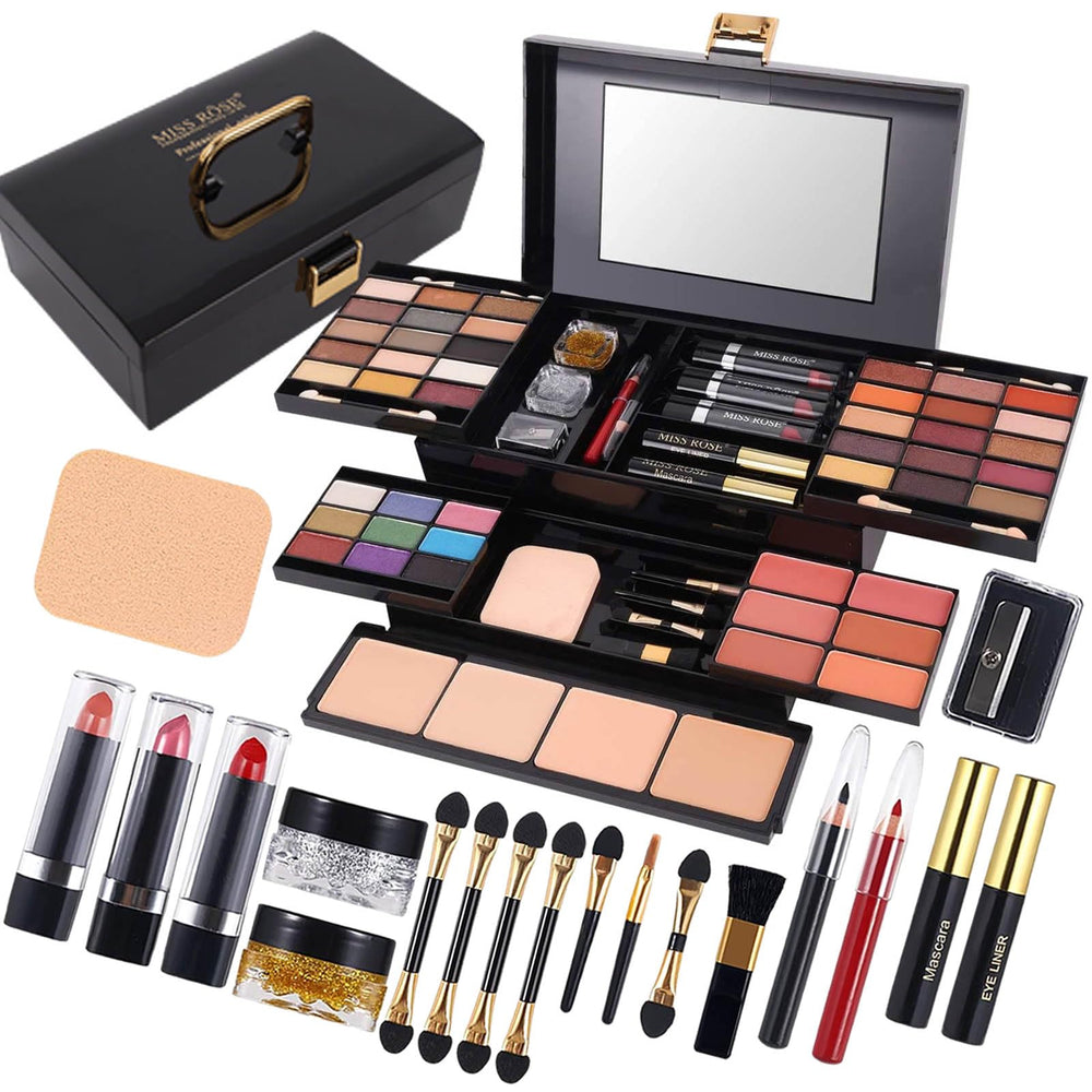 Miss Rose M58 eyeshadow palette close-up shows rich pigment for versatile looks.
