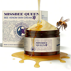 MISSBEE QUEEN bee venom cream jar close-up showing luxurious hydration