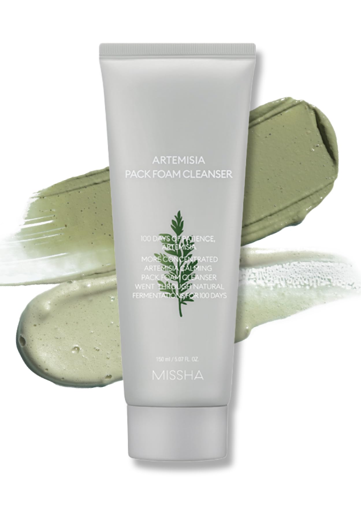 MISSHA Artemisia Pack cleanser bottle with rich foam for gentle cleansing.