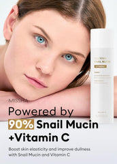 MISSHA Cell Renew Snail Mucin Toner packaging label highlights paraben-free, nourishing formula.