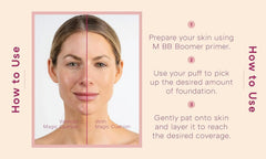 MISSHA Magic Cushion swatch demonstrates customizable coverage for different needs.