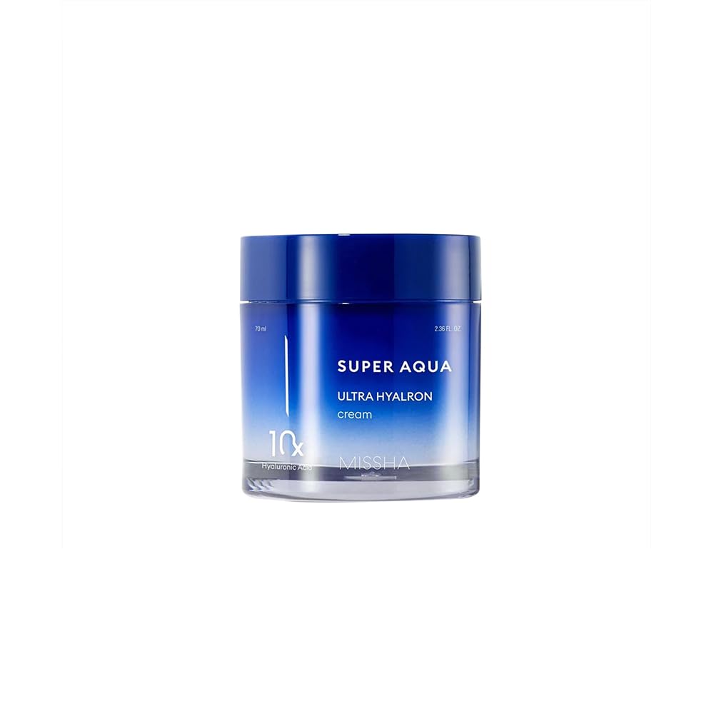 MISSHA Super Aqua Ultra Hyalron Cream packaging front showing premium skincare branding for hydration